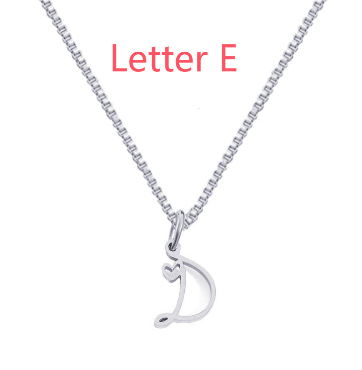 26 Love Letters Titanium Steel Pendants Necklace