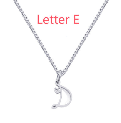 26 Love Letters Titanium Steel Pendants Necklace