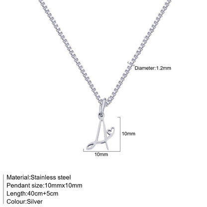 26 Love Letters Titanium Steel Pendants Necklace