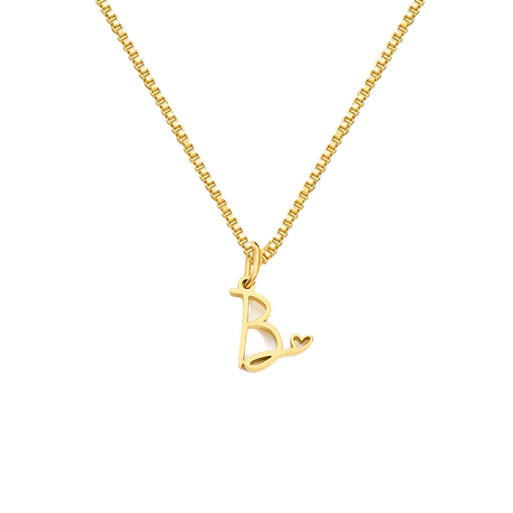 26 Love Letters Titanium Steel Pendants Necklace