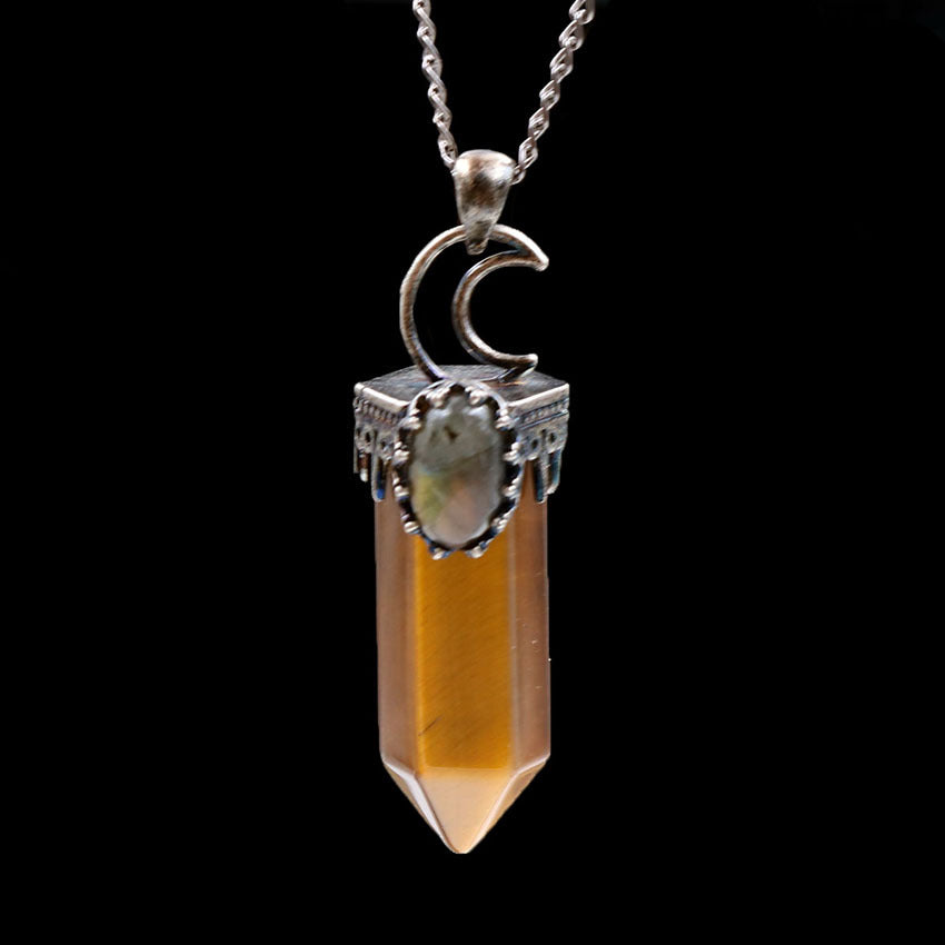 Natural crystal hexagonal pendant pendant