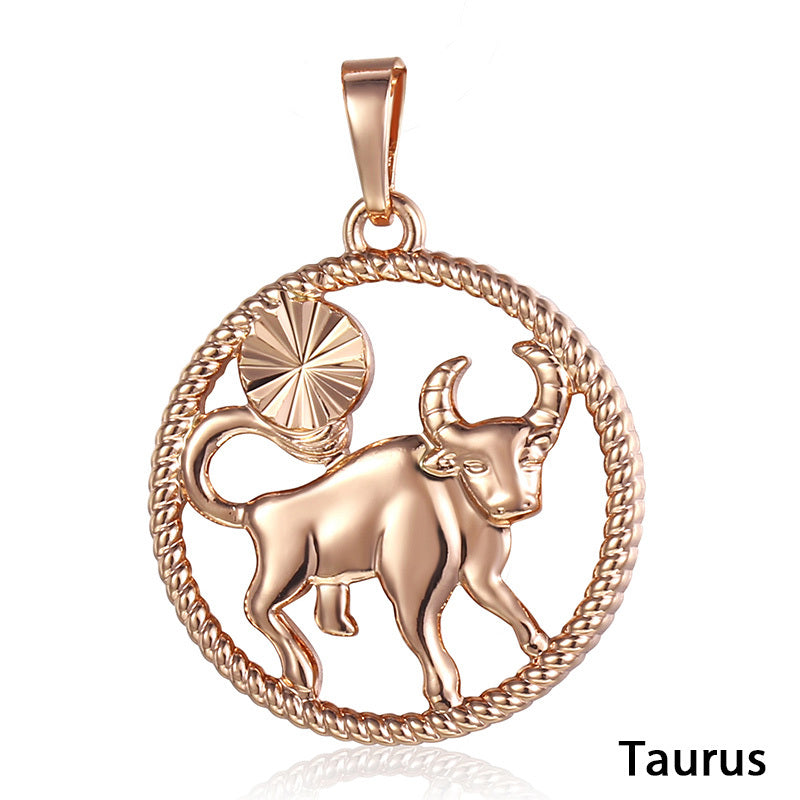 Zodiac constellation pendants featuring Taurus design in elegant alloy jewelry.