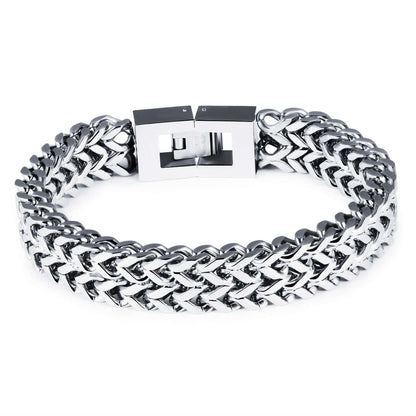 Lazynn Jewelry Store N790 bracelet featuring a sleek silver chain design and a stylish clasp.
