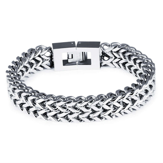Lazynn Jewelry Store N790 bracelet featuring a sleek silver chain design and a stylish clasp.
