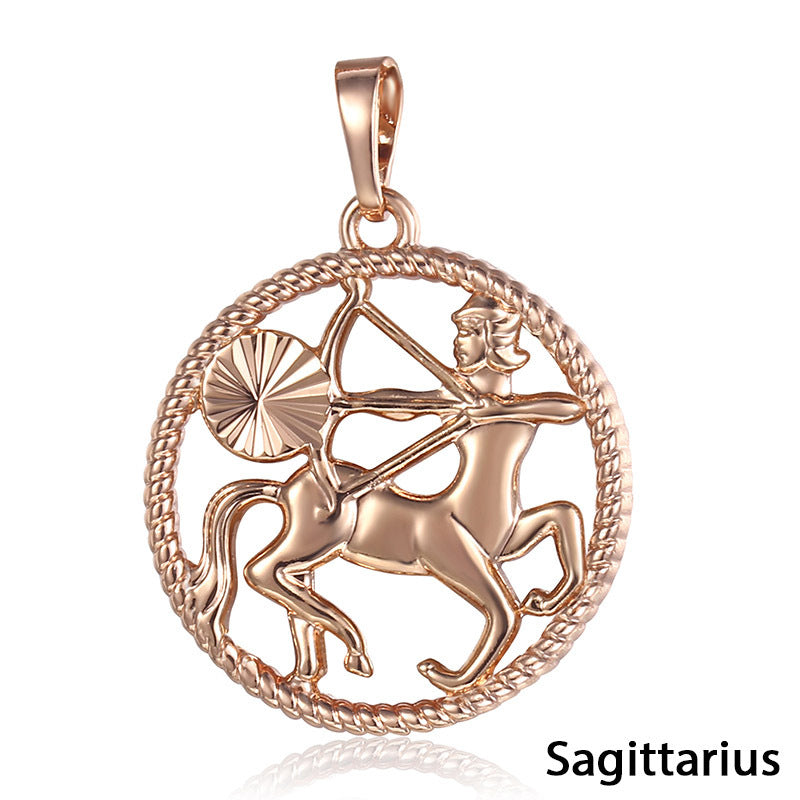 Zodiac constellation pendants featuring Sagittarius design in elegant alloy jewelry.