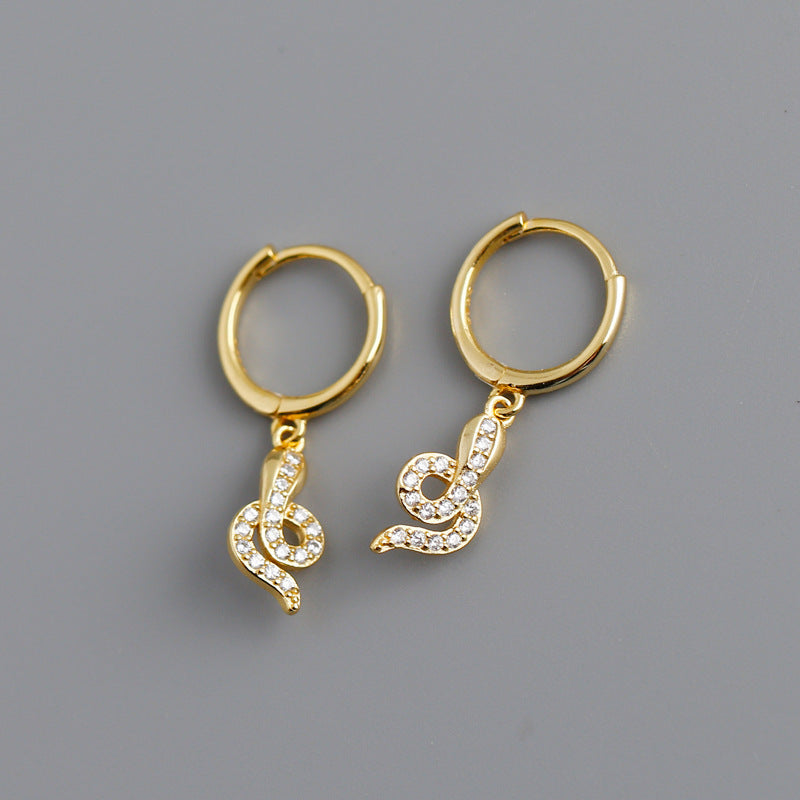 English Letters Zircon Male Earrings