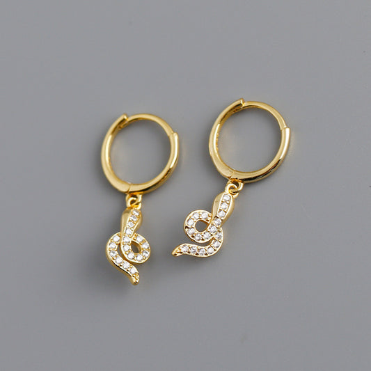 English Letters Zircon Male Earrings