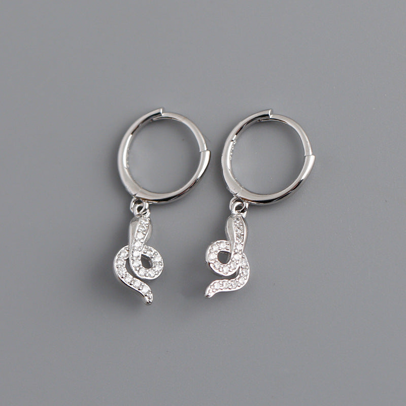 English Letters Zircon Male Earrings
