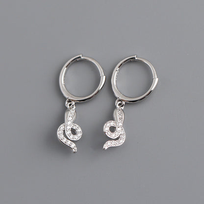 English Letters Zircon Male Earrings