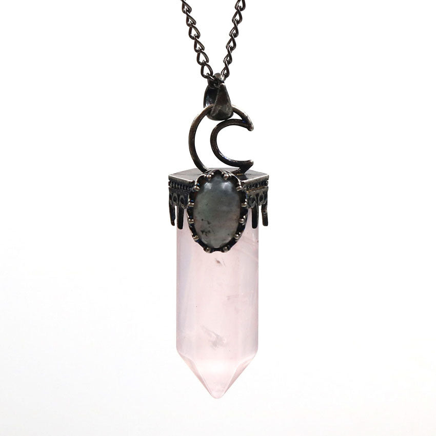 Natural crystal hexagonal pendant pendant