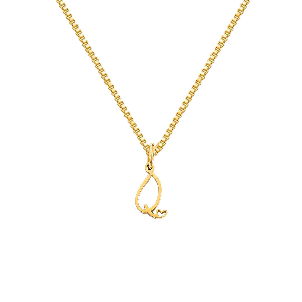 26 Love Letters Titanium Steel Pendants Necklace