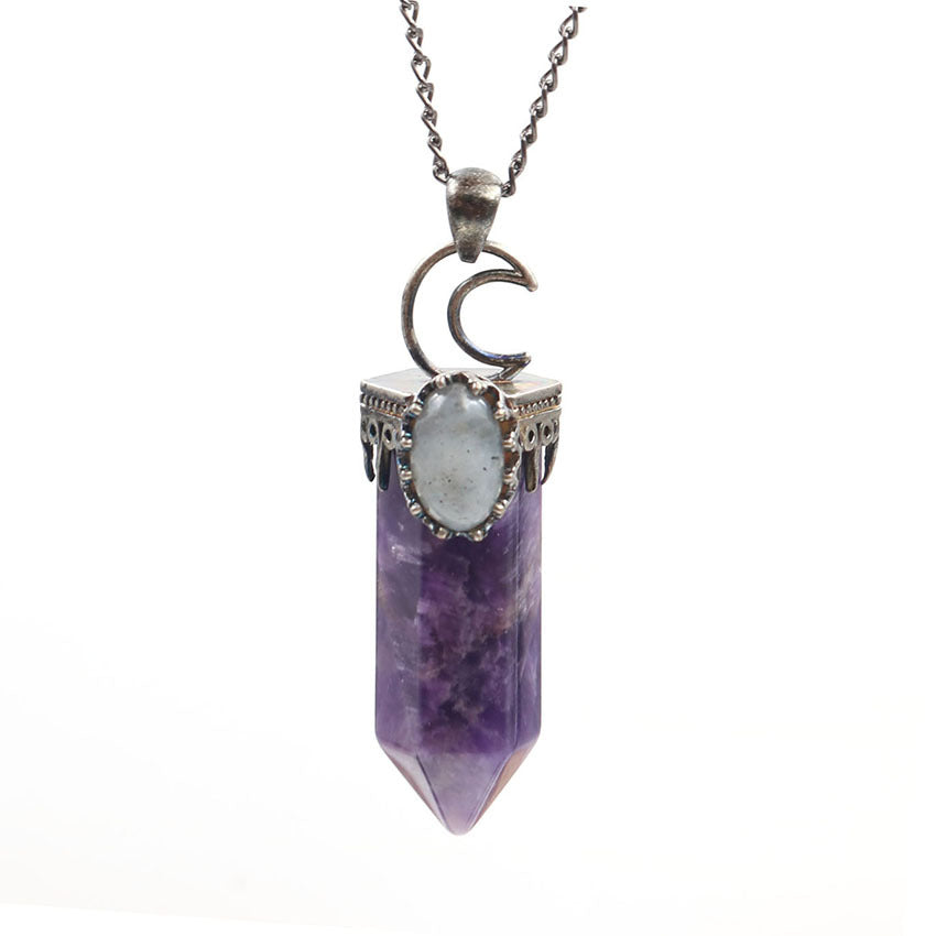 Natural crystal hexagonal pendant pendant