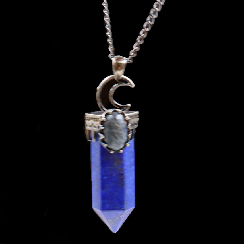 Natural crystal hexagonal pendant pendant