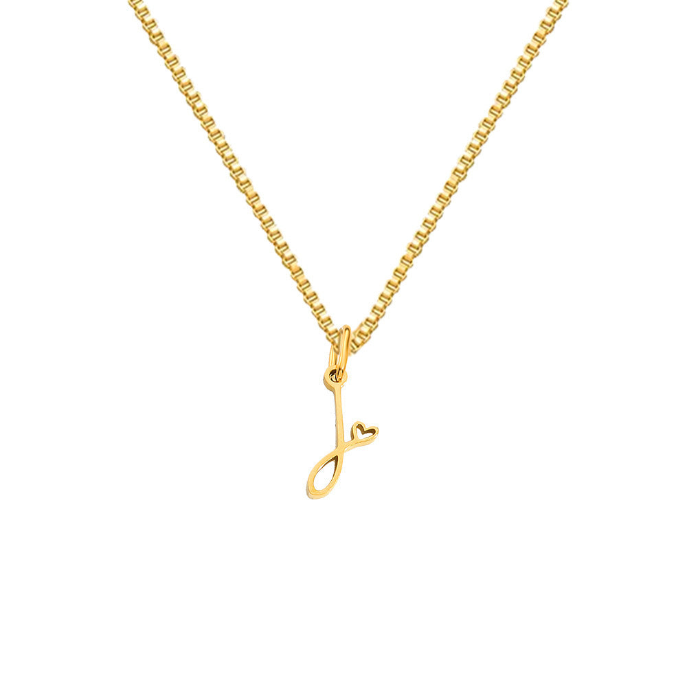 26 Love Letters Titanium Steel Pendants Necklace