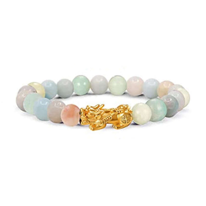 Lazynn Jewelry Store men's and women's bracelets with colorful beads and a golden animal charm.