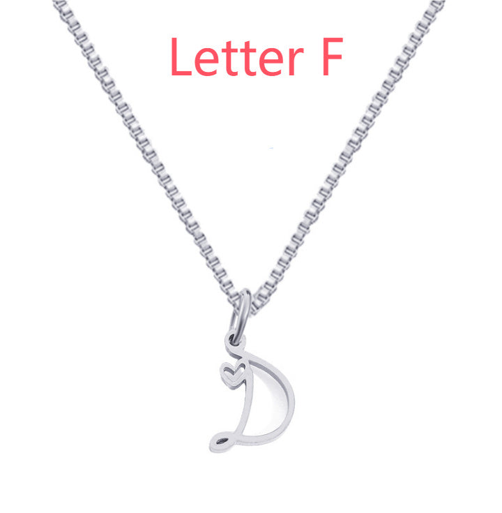 26 Love Letters Titanium Steel Pendants Necklace