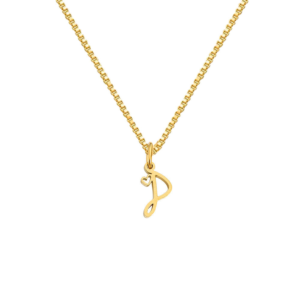 26 Love Letters Titanium Steel Pendants Necklace