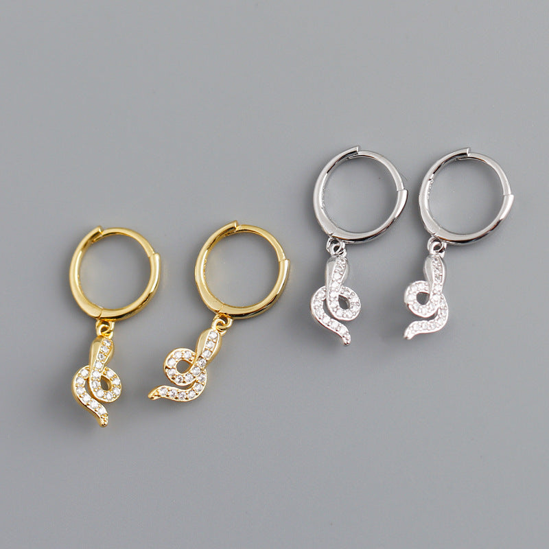 English Letters Zircon Male Earrings