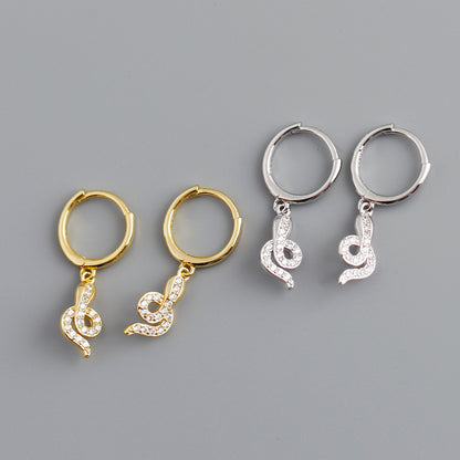 English Letters Zircon Male Earrings