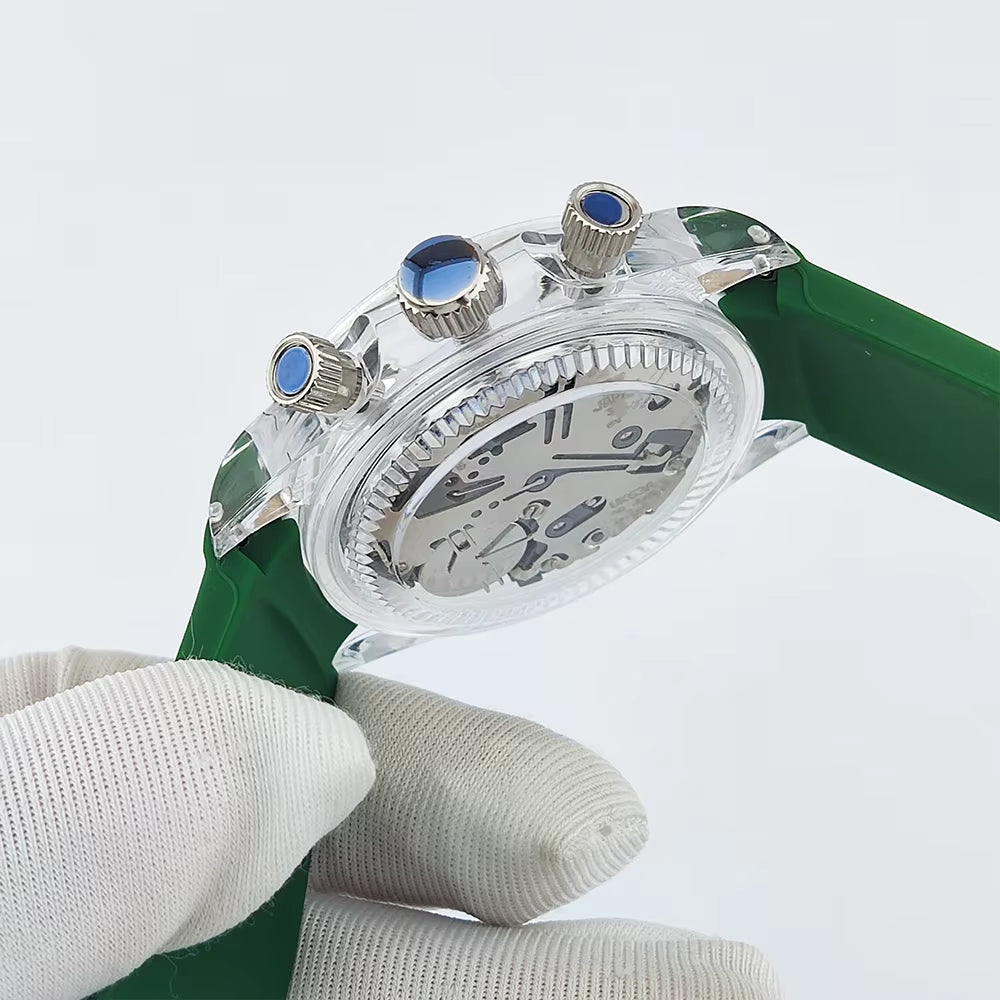 39Mm Men'S Watches Acrylic Transparent Case Watches VK63 Watches Luxury Men'S Watches Support Custom Logo Watches