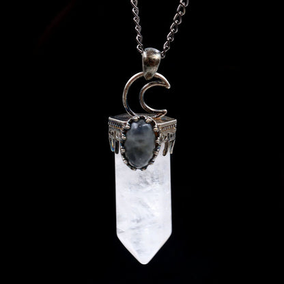 Natural crystal hexagonal pendant pendant