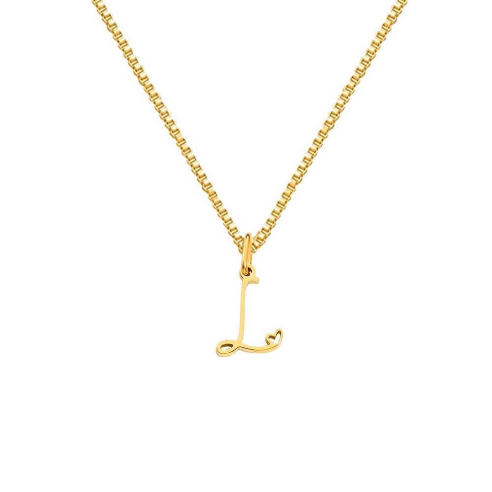 26 Love Letters Titanium Steel Pendants Necklace