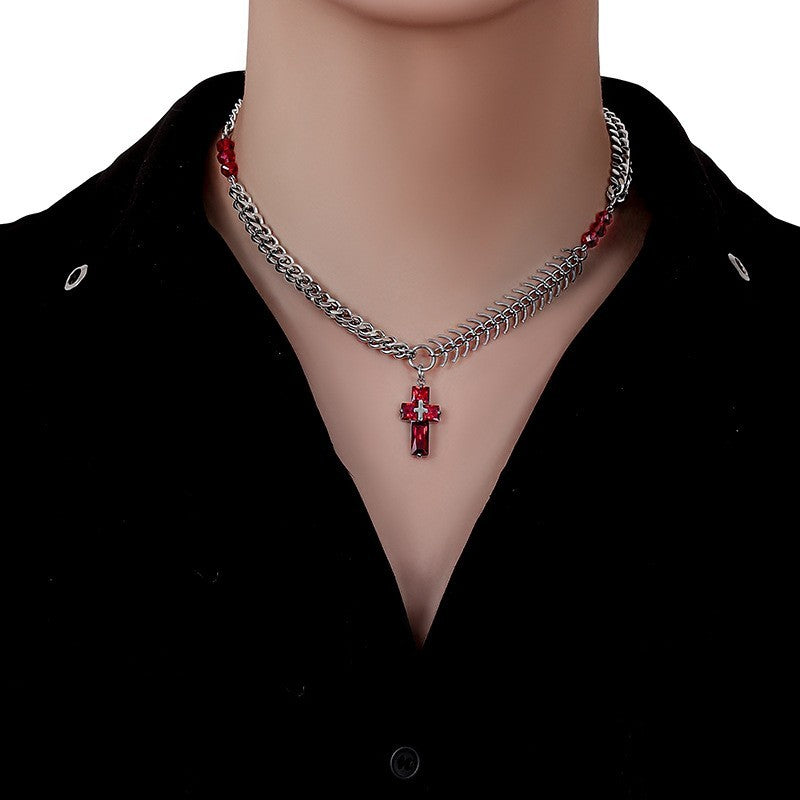 Simple Versatile Cross Titanium Steel Necklace