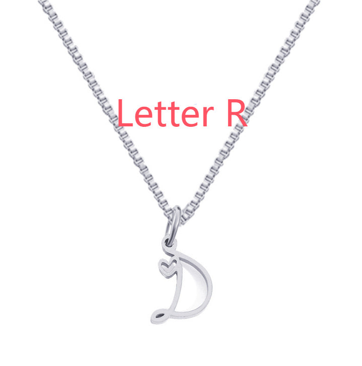 26 Love Letters Titanium Steel Pendants Necklace