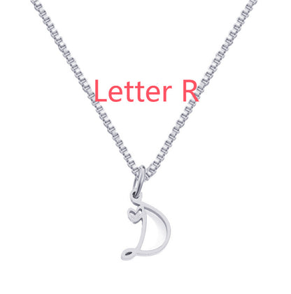 26 Love Letters Titanium Steel Pendants Necklace