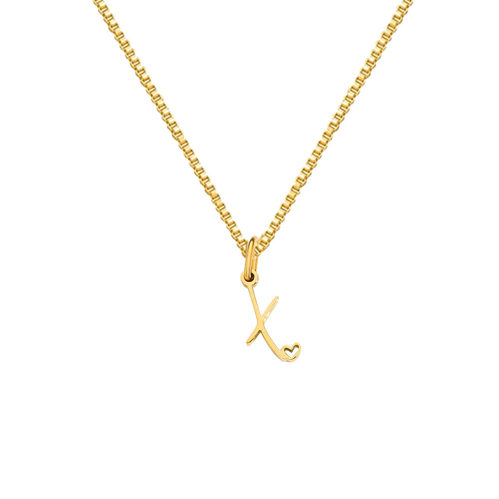 26 Love Letters Titanium Steel Pendants Necklace