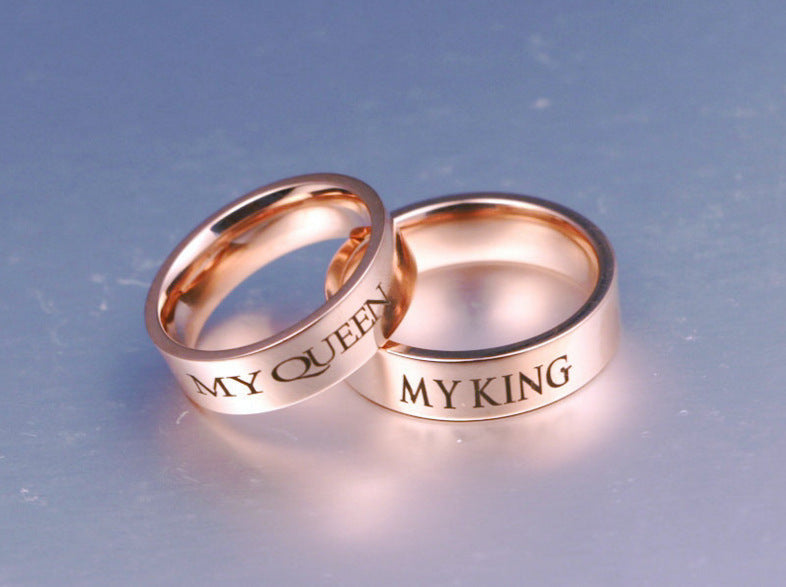 My King Queen Ring 14k Rose Gold Couple Ring
