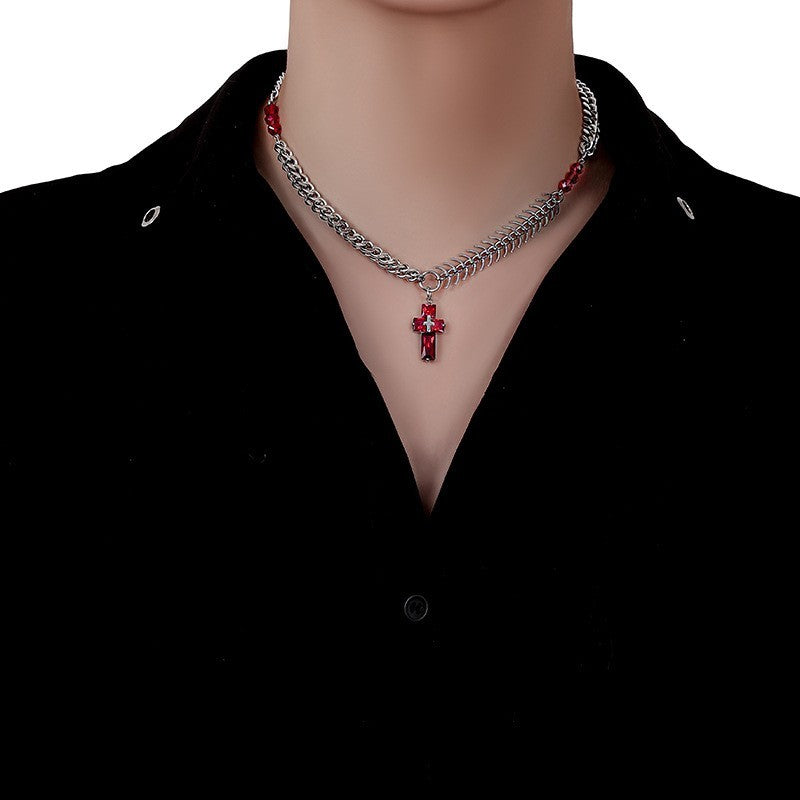 Simple Versatile Cross Titanium Steel Necklace