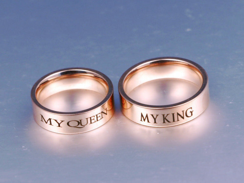 My King Queen Ring 14k Rose Gold Couple Ring