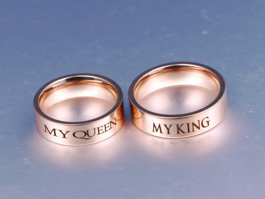 My King Queen Ring 14k Rose Gold Couple Ring