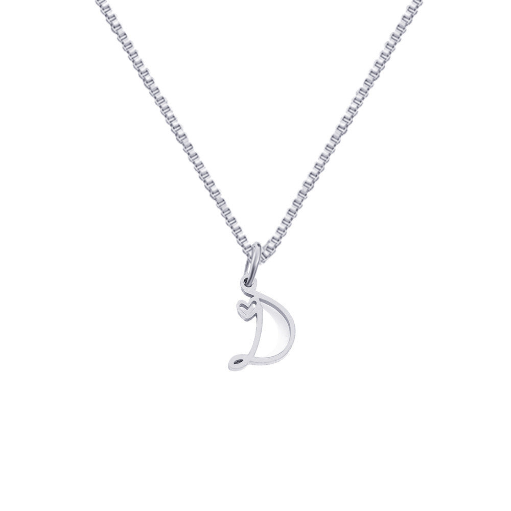 26 Love Letters Titanium Steel Pendants Necklace
