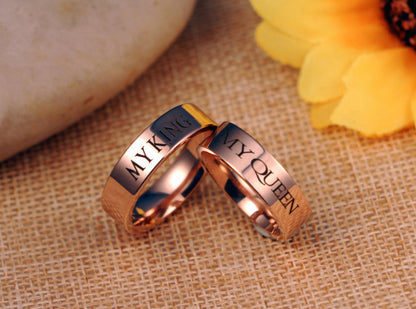 My King Queen Ring 14k Rose Gold Couple Ring