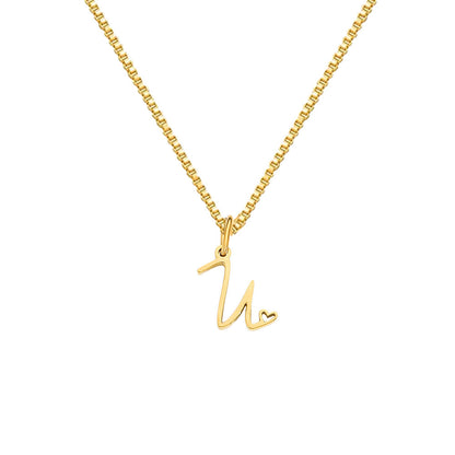 26 Love Letters Titanium Steel Pendants Necklace