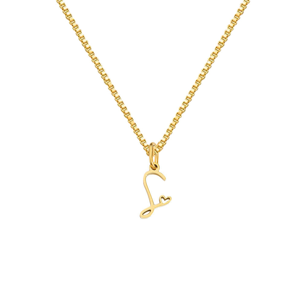 26 Love Letters Titanium Steel Pendants Necklace
