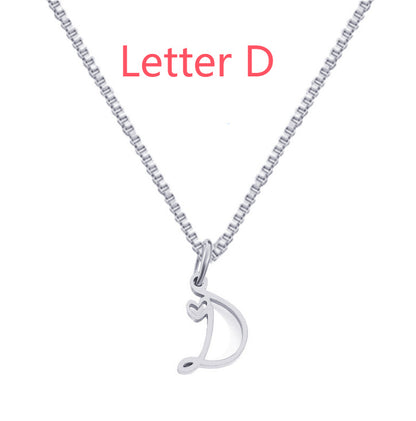 26 Love Letters Titanium Steel Pendants Necklace