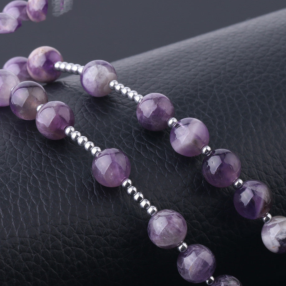 Natural White Crystal Column Natural Stone NecklaceNatural White Crystal Column Natural Stone Necklace