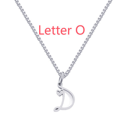 26 Love Letters Titanium Steel Pendants Necklace