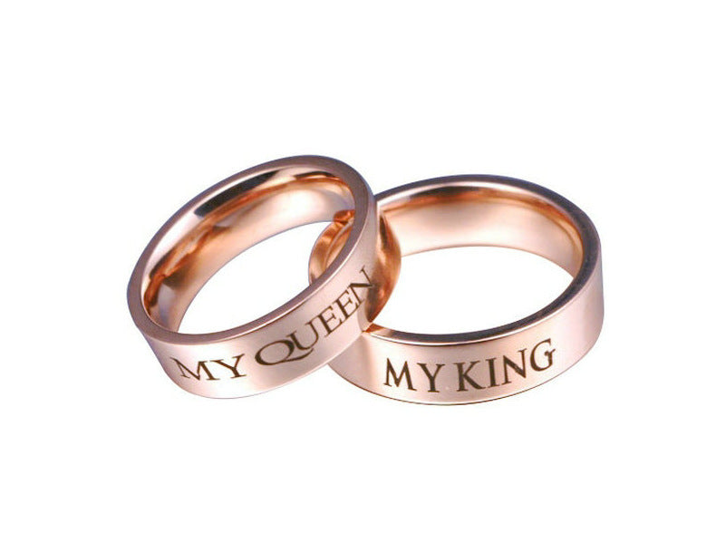 My King Queen Ring 14k Rose Gold Couple Ring