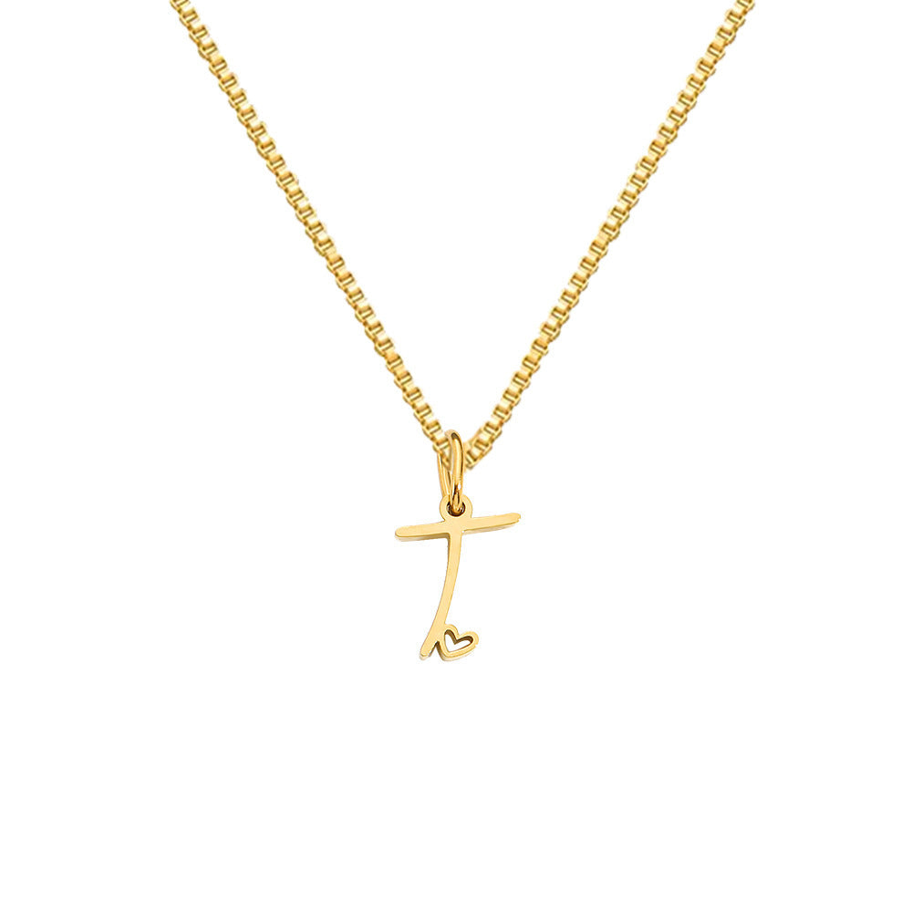 26 Love Letters Titanium Steel Pendants Necklace