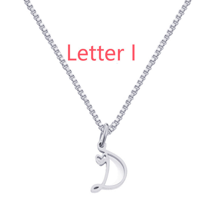 26 Love Letters Titanium Steel Pendants Necklace