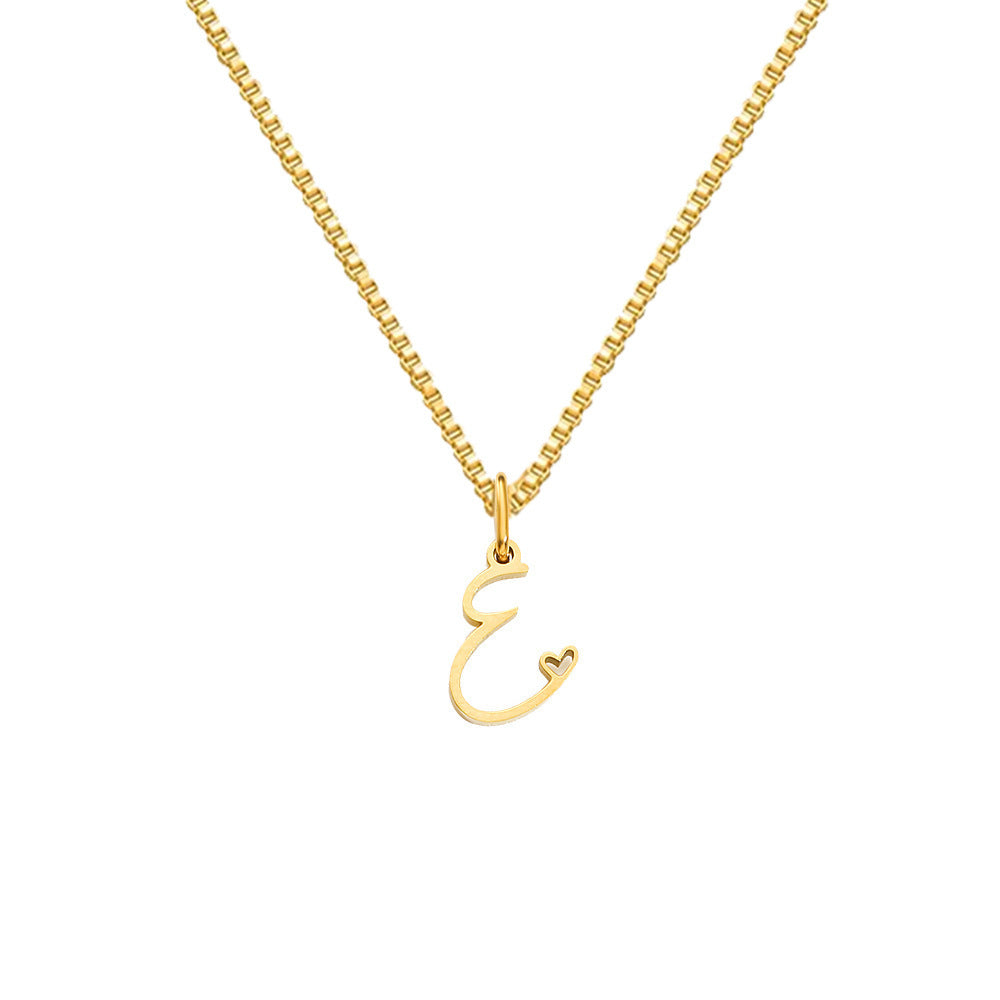 26 Love Letters Titanium Steel Pendants Necklace