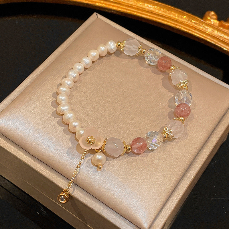 Strawberry Crystal Love Pearl Bracelets